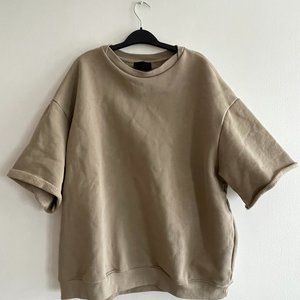 Fear of God Tan Crew Short Sleeve Sweatshirt Large